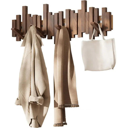 Porte-manteau mural multifonctionnel -TimberHanger, en bois naturel