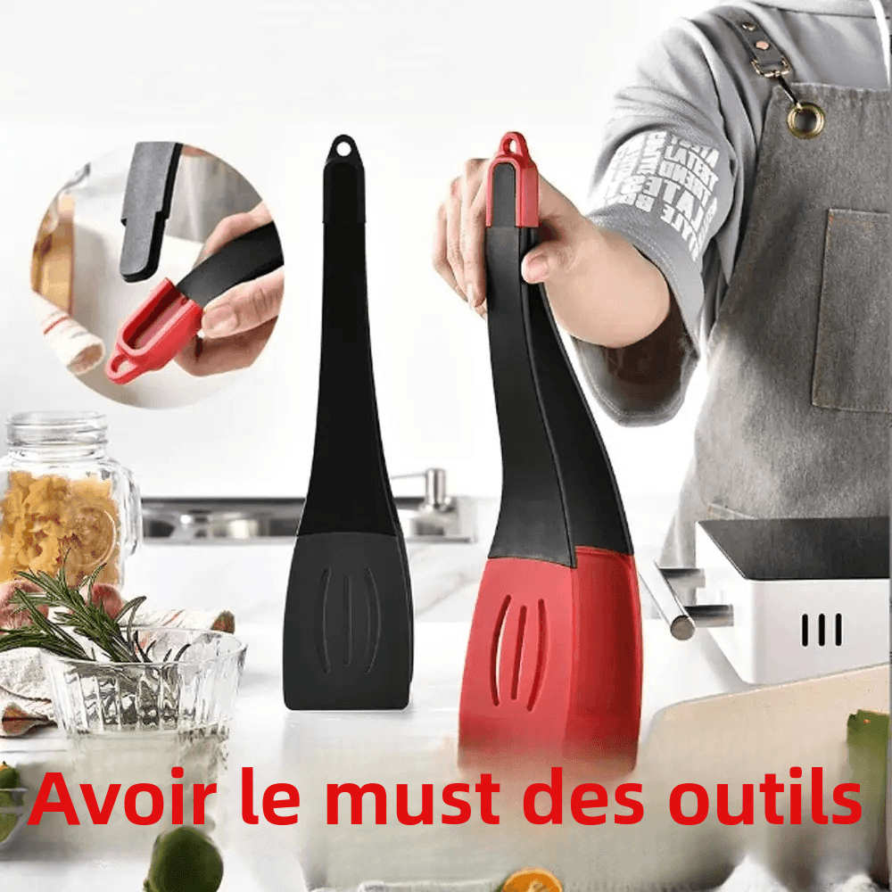 Spatule Pan en silicone 3-en-1 : Votre Allié Culinaire Polyvalent