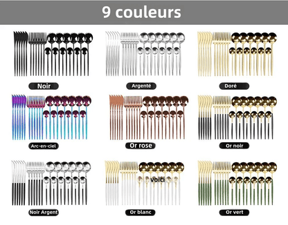 Couverts de table luxueux 24Pcs