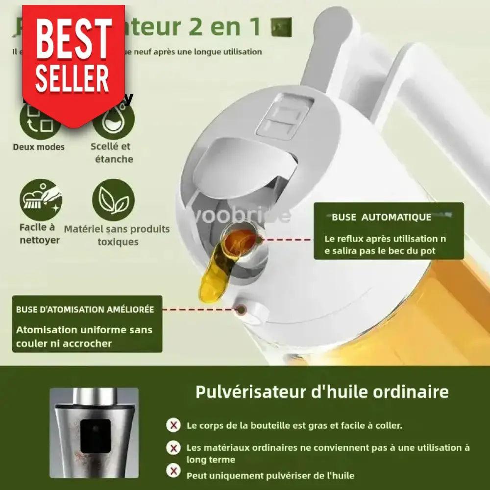 Bouteille De Pulvérisation Et Verseur D’huile 2 En 1 Pulvérisateur D’huile