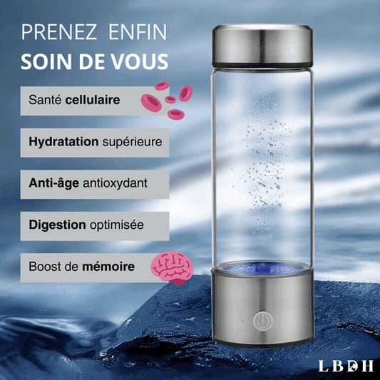 Bouteille Ioniseur d'Eau Hydrogénée Rechargeable 420ml !